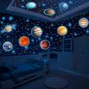LUMOSX Glow in The Dark Stars and Planets - 534 pcs With Constellation E-Book | Solar System Wall Decal, Planet Decals, Space Stickers for Kids Room Decor (Blue)