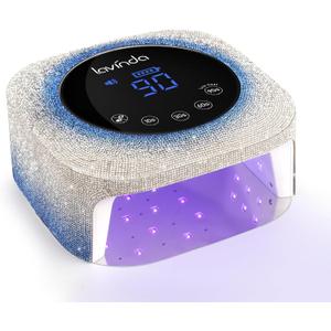 Lavinda UV Light for Gel Nails, 54W UV LED Nail Lamp Cordless Rechargeable Nail UV Lamp Nail Light with 4 Timer and LCD Display, Professional Nail Polish Curing Lamp Nail Dryer for Salon Use (Gradient Blue)