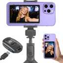 Selfie Monitor Screen for Phone with USB-C Remote Control, Magnetic Wireless Back Camera Mirroring 4K 30fps Recording, Speaker, 3 Brightness, for Vlog Live Stream(Not for iPhone17 Series&Google Pixel)