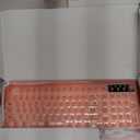 Pink Light Up Keyboard and Mouse Wireless,Cute 2.4Ghz Cordless Rechargeable Transparent Clear Backlit Keyboard,15 Backlight Effects,Volume Knob,RGB Mouse with 3 DPI for Mac Computer PC Laptop Desktop