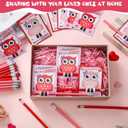 2 x 36 Pcs Valentine's Day Cards with Pencils Valentine Cards with Pencil Inserted Mazes Funny for Party Gift (Pink,Red,You're A Hoot)