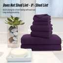 MOONQUEEN Ultra Soft Microfiber Coral Velvet Towel Set - Quick Drying - 2 Bath Towels, 2 Hand Towels, 2 Washcloths - Plum, 6 Pcs