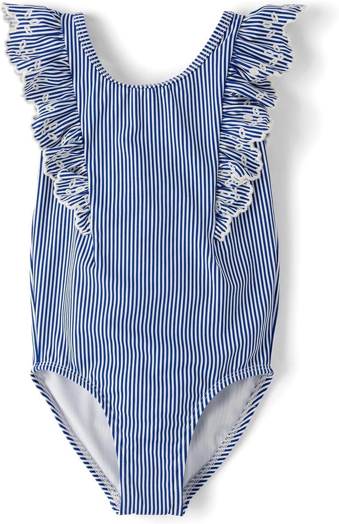 Gymboree Girls and Toddler One Piece Swimsuit (5T, Eyelet Stripes)