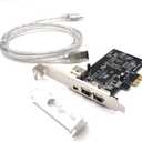 Padarsey PCIe 3 Ports 1394A Firewire Expansion Card, PCI Express (1X) to External IEEE 1394 Adapter Controller (2 x 6 Pin + 1 x 4 Pin) with Low Profile Bracket for Desktop PC and DV Connection