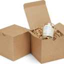 Eupako Gift Boxes 4x4x4 50 Pack Brown Kraft Paper Box with Lids Party Favor Boxes for Bridesmaids Proposal, Crafting, Cupcake, Wedding, Christmas