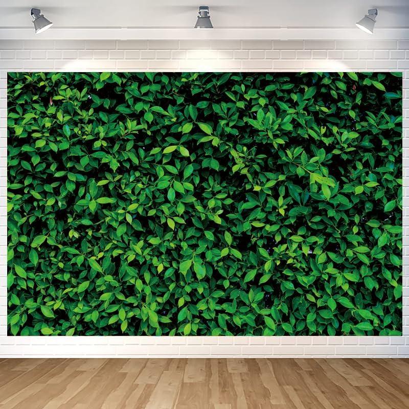 Green Leaves Backdrop Wall Banner Greenery Photography Background for Home Outdoor Birthday Party Baby Shower Decoration Supplies 70.8 x 47.2 Inch