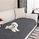 MYSKY HOME Sofa Cover, Couch Cover for Dogs Washable, Sectional Couch Covers, Sofa Slipcovers for 4 Cushion Couch Sofa, Anti Slip Furniture Protector Covers for Pets (Dark Grey, 34"x 94", Only 1 PCS)
