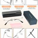 Bifocal Reading Glasses For Women Fashion, Photochromic Rimless Presbyopia Glasses Men-Anti UV/Blue Light +1.50