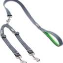 Mighty Paw Double Dog Leash - Double Leash for Two Dogs No Tangle Design. Split Lead for 2 Pets. Adjustable to Fit All Sized Breeds. Reflective Dual Pet Lead for People with 2 Pups (Lite | Dogs 0-30lbs)