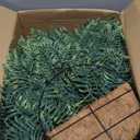 QIANYUN Faux Boston Fern with Hanging Basket  18in Fake Hanging Fern, Lifelike Artificial Plants for Outdoors, Wall-Mount Dcor for Porch, Patio, Balcony, or Garden (2, Green)