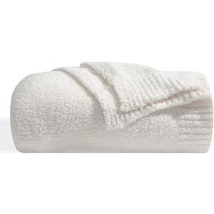 bearberry Super Soft Fluffy Throw Blanket Lightweight Cozy Warm Throw Blankets for Couch Bed Sofa All Season(Cream, 50”x60”)