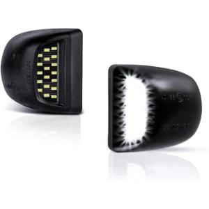 D-Lumina LED License Plate Lights Assembly Compatible with 1999-2013 Chevy Silverado GMC Sierra 1500 2500 3500 HD Suburban Tahoe Cadillac Escalade EXT Yukon XL, Rear Plate Lamp 6000K White 2-Pieces (Black)