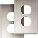 Henne Bery Soft Modern Decorative Wall Plate Switch Plate Outlet Cover (Single Duplex 2PK, Satin Nickel)