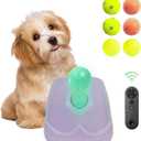 Dog Ball Throwing Machine Automatic for Small to Medium Sized Dogs, Dog Interactive Toy Pet Ball Launcher with Balls (Purple with Remote Control) 
