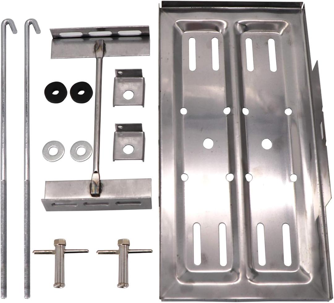 KIPA Universal Stainless Steel Universal Battery Tray Holder Hold Down Kit Street Durable 7 1/2" wide & 13 1/4" long