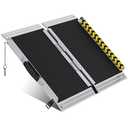 WHALEMOTOR Portable Wheelchair Ramp 2FT, Anti-Slip Aluminum Folding Portable Ramp, Wheelchair Ramps for Home, Weight Capacity Up to 600 LBS, with Transition Plates Above and Below