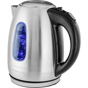 OVENTE Electric Kettle, 1.7L Stainless Steel Water Heater and Boiler for Coffee or Tea with BPA Free & Cordless Body, Auto Shut-Off, Boil-Dry Protection, LED Light and Removable Filter, Silver KS96S (1.8 Quarts)