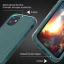 3 x X-belmox Designed for iPhone 11 Case with Screen Protector, 3-Layer Military Grade Drop Tested Shockproof Protective Case, Heavy Duty Hard Back Protection Phone Case for iPhone 11 6.1"-Dark Green