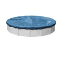 Robelle 18 ft Blue Winter Pool Cover for Above Ground Pools, 4 ft Overlap (22 ft Cover Size), Solid 7 x 7 Scrim, 2.2 oz/yd2, Style: 3618-4K