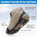 Ice Cleats Snow Traction Crampons for Shoes and Boots,11-Stud Ice Cleats Walking Traction Grips Anti-Slip Ice Snow Grippers Over Shoe for Women Men Walking on Snow and Ice