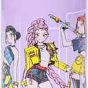 Zak Designs KPop Demon Hunters Sage Kids Water Bottle For School or Travel, 19oz Stainless Steel Water Bottle With Straw, Handle, and Leak-Proof, Pop-Up Spout Cover (Rumi, Mira, Zoey)
