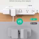 PD30W Desk Clamp Power Strip, Desktop Mount Surge Protector, Fast Charging Station, 5Ft Extension Cord Desk Edge Mount Shelf with 4 Outlets 4 USB Ports (2 USB C), Home Office Accessories Essentials