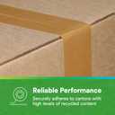 3M Scotch Performance Paper Box Sealing Tape 570, Brown, 2.8 x 55 yd (72 mm x 50 m), 1 Roll, Recycle-Compatible, Great for Packaging, Shipping, and Moving
