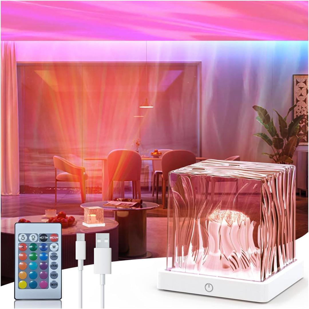 Northern Lights Projector, 1800mAh Rechargeable Aurora Light Projector, 16 Colors Mood Lighting Galaxy Lamp with Remote for Adult Boys Girls Gifts Room Decor (Yellow)