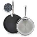GreenPan Spectra 10" & 12" Frying Pan Skillet, Hybrid Tri-Ply Stainless Steel, PFAS-Free Ceramic Nonstick Textured Cooking Surface, Induction Cookware, Diswasher Safe, Oven & Broiler Temp to 850F, 10" & 12" Frying Pan Skillet Set