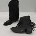 SheSole Women's Fringe Western Boots Wide Calf Riding Cowgirl Cowboy boots Black (6)