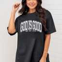 God is Good Shirt Christian Shirts for Women Oversized Jesus Religious Gift Tops Bible Verse Inspirational Tee (Gray, M)