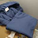 JOLLYVOGUE California King Comforter Set 7 Pieces - Bed in a Bag Cal King for All Season, Pintuck Bedding Comforter Sets with Comforter, Flat Sheet, Fitted Sheet and Pillowcases & Shams, Navy