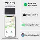Reyke Wallet Tracker Card, Rechargeable Wallet Finder Compatible with Apple Find My (iOS Only) Item Finder for Luggage Tags Mobile Phones Passports, IP68 Waterproof
