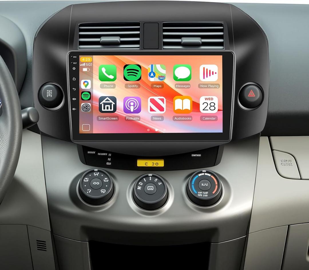 Car Radio Stereo for Toyota RAV4 2007-2011 2+64G, 10.1" Touch Screen/Android 13/Wireless CarPlay/Android Auto/DSP EQ/GPS/WiFi/Bluetooth/FM/RDS/SWC/HD Backup Camera
