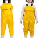 Ghosthorn Chest Waders for Kids Youth Fishing Waders Waterproof Hunting Waders with Boots Nylon Waders for Toddler Children (6-7 Years, Yellow)