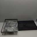 7 code Large Dish Drying Rack for Kitchen Counter, Detachable Large Capacity Dish Drainer Organizer, 2-Tier Dish Racks with Utensil Holder, Black