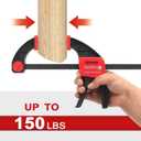 XINQIAO Bar Clamps for Woodworking 12 Inch (4) Wood Clamps Set, One-Handed Spreader with 150 LBS for Stable and Reliable Fixing Solutions