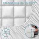 HYLEORY Queen Mattress Pad Quilted Fitted Mattress Protector Cooling Pillow Top Mattress Cover Breathable Fluffy Soft Mattress Topper with 8-21" Deep Pocket