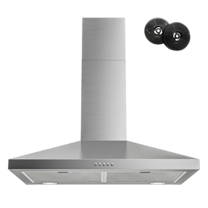 FIREGAS Range Hood 30 Inch, Stainless Steel Wall Mount Kitchen Hood 450 CFM with 3 Speed Exhaust Fan, Ducted/Ductless Convertible, Stove Vent Hood for Kitchen with Aluminium Mesh and Charcoal Filters