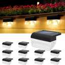 Solar Fence Lights, 8 Pack Waterproof LED Solar Deck Lights Outdoor, Solar Lights for Outside, IP44 Waterproof, Patio, Stairs,Yard,Warm White/Color Changing Lighting