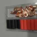 TKDMR 2 AWG-3/8" Battery Lugs, Copper Wire Lugs, Heavy Duty Cable Ends, Tubular Ring Terminals, Crimp Wire Ring Connectors With 3:1 Heat Shrink Tubing