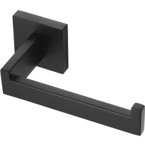 KOKOSIRI Black Toilet Paper Holders Bathroom Toilet Paper Roll Holder SUS304 Stainless Steel Contemporary Wall Mounted, Matte Black, B2003BK (Without Shelf(1 Pack))