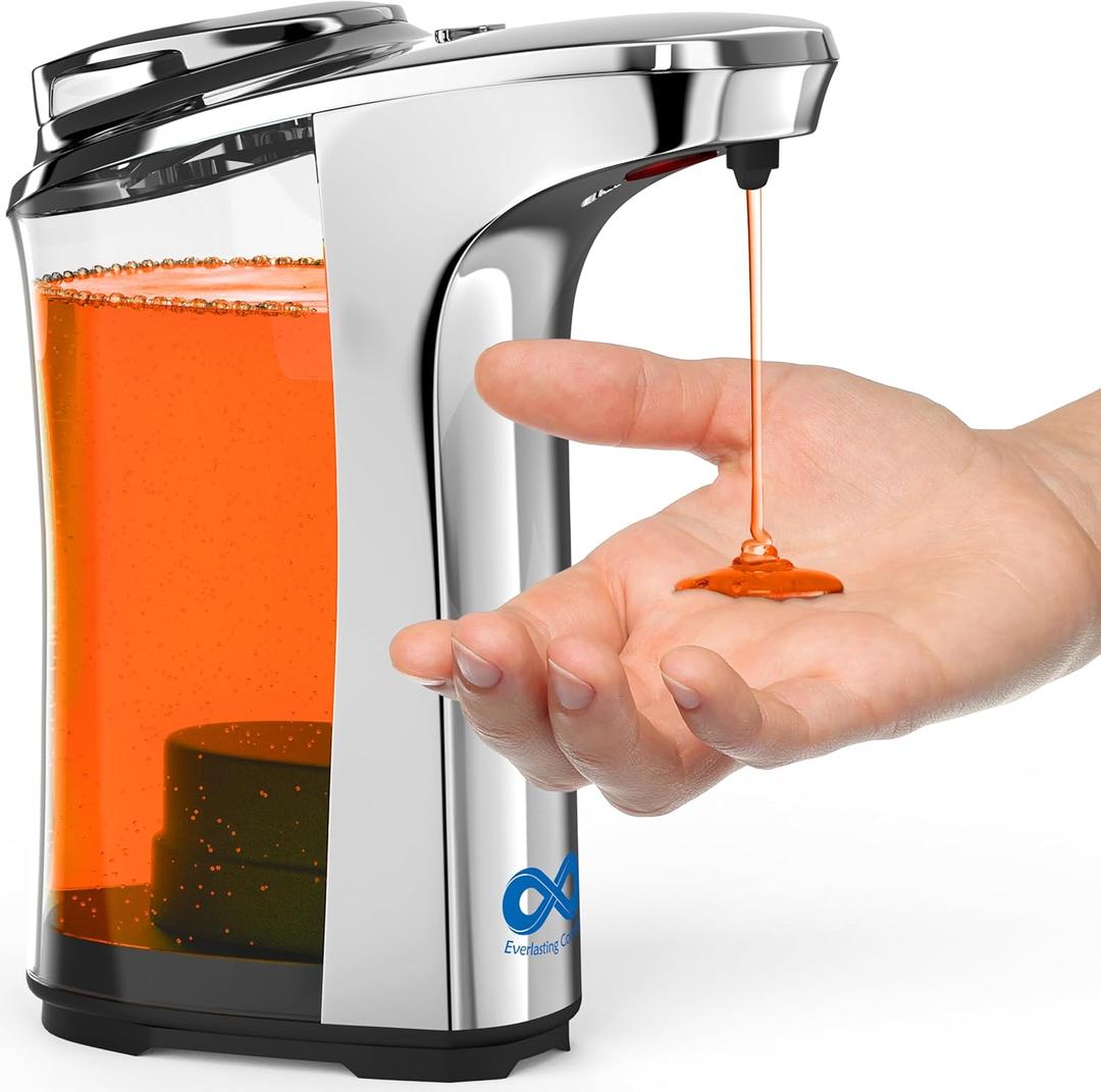 Everlasting Comfort Automatic Soap Dispenser Touchless, No Drip Hand Soap & Dish Soap Dispenser with Adjustable Output, Motion Sensor