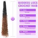 Goddess Locs Crochet Hair 24inch 9 Packs 1B30 Boho Faux Locs Crochet Hair with Curly Ends Pre Looped Bohemian Locs for Women