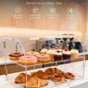 VEVOR Bakery Display Case, 2-Tier Commercial Countertop Pastry Display Case, Clear Acrylic Bread Box for Kitchen, Party Cake Cabinet with Magnetic Rear Door for Cookie Dessert Donut, 22" x 14" x 14"