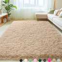 6x9 Rugs for Living Room, Large Fluffy Area Rugs for Bedroom, Soft Carpet Shag Kids Room Rug, Non-Slip Fuzzy Rugs Indoor (Light Tan, 6ft x 9ft)