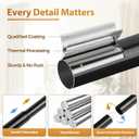 TONIAL Curtain Rod 32 to 86 Inch(2.6-7.2ft), Telescoping Splicing Drapery Rods for Windows 54 to 82 Inch(4.5-6.8ft), Decorative 3/4 Single Rod with Small Cap Finial, Black