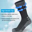 suaskk Men's Crew Work Boot Socks, Thick Cushioned Moisture Wicking Hiking Sock 3/4 Pairs (12-15)