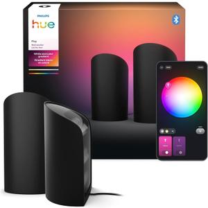 Philips Hue Play Smart Wall Washer, 2-Pack, Black, White & Color LED Lights with ColorCast Technology, Wall Washer Lighting Compatible with Bluetooth