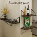 BAMEOS Floating Shelves Rustic Wood Wall Shelf, Small Bookshelf for Living Room, Office, Bedroom, with Metal Bracket